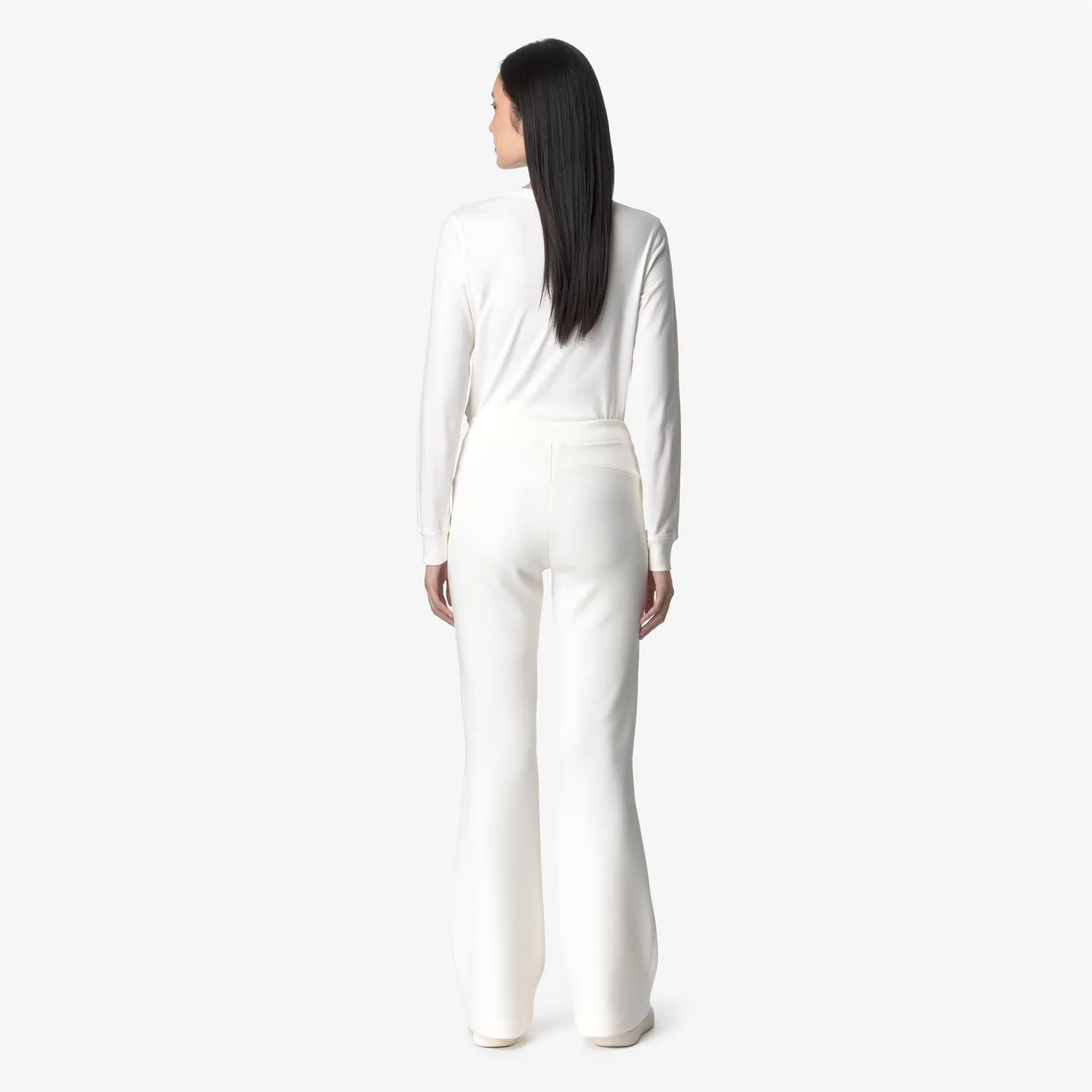 K-Way Jenny pantaloni sport damă albi evazați