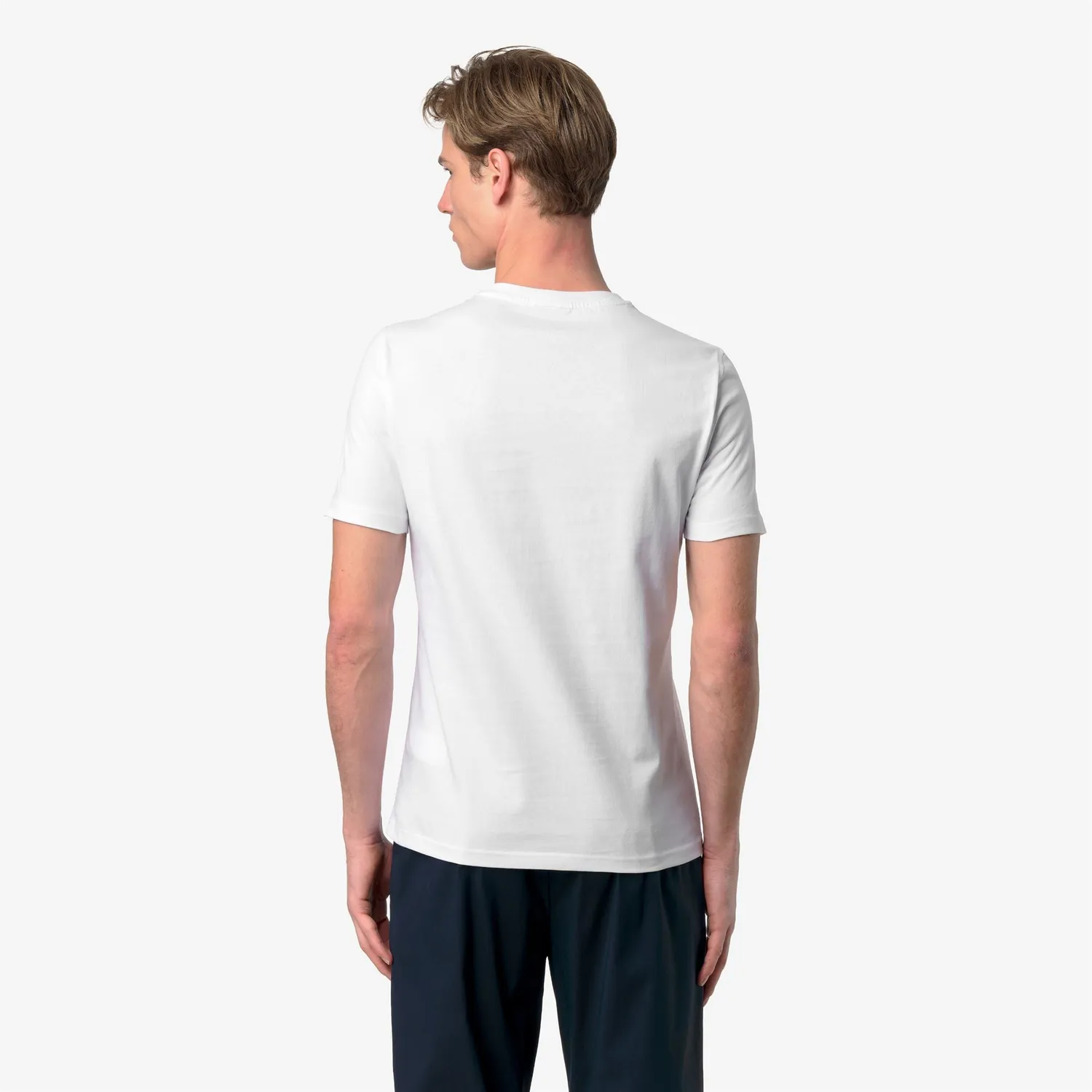 K-Way Odom Iconic Front tricou barbati alb slim bumbac