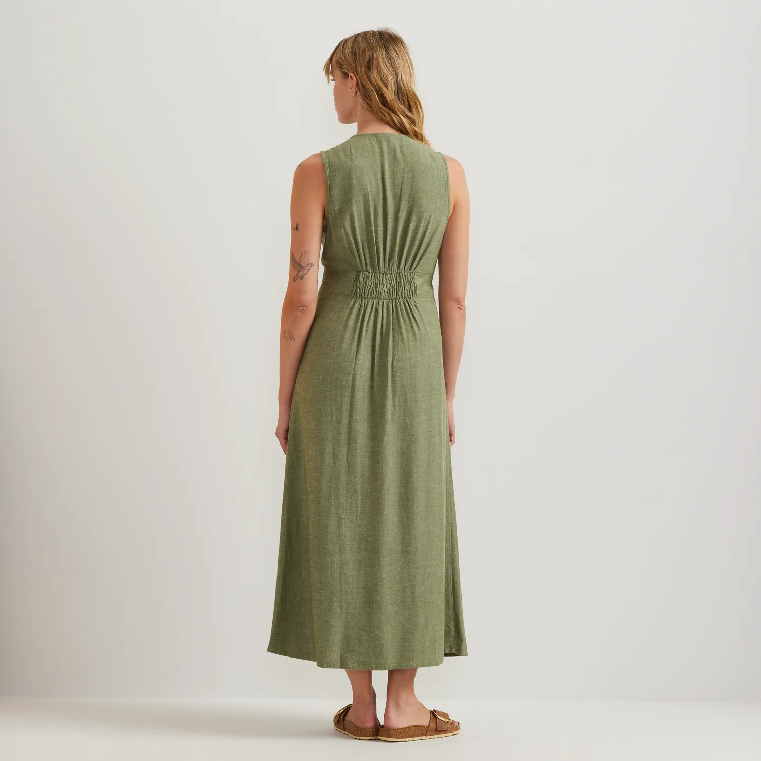 Eddie Bauer rochie midi dama cu nasturi fara maneci