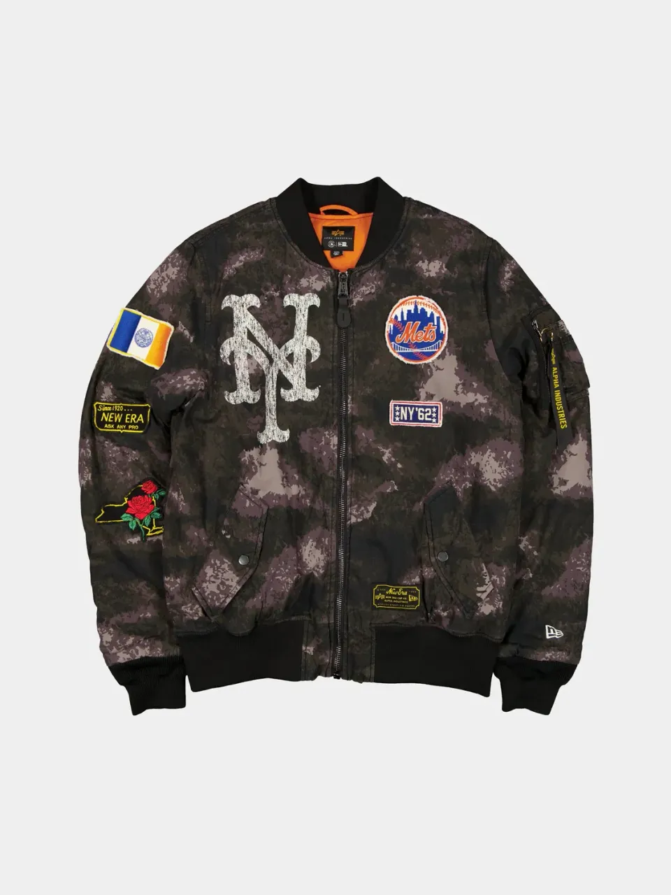 Alpha Industries Mets New Era MA-1 geaca bomber negru camo