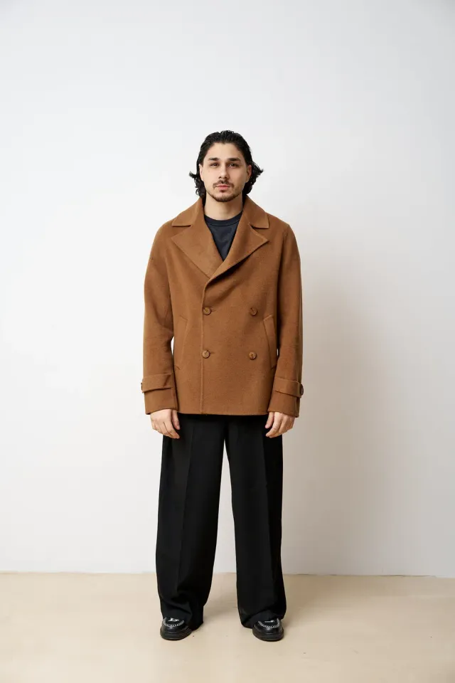 Mareus Cognac 531 palton barbati lana scurta 100% lana