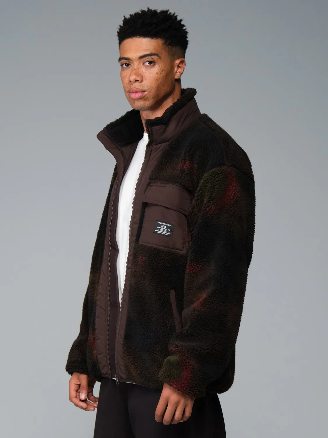 Alpha Industries Houston Sherpa geacă bomber Hickory fleece cald
