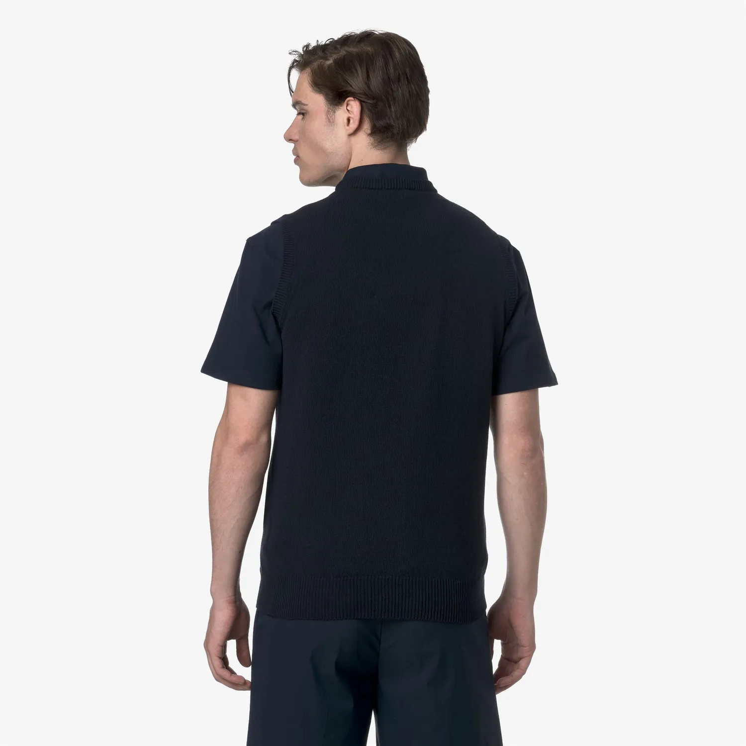 K-Way Golf Jeano vestă tricotată albastră bumbac