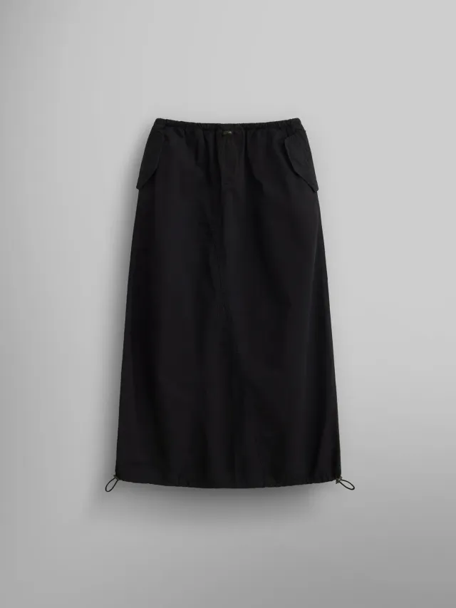 Alpha Industries fusta lunga neagra dama bumbac cu cordon