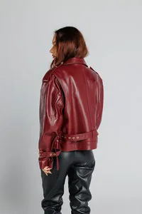 Mareus Geacă piele 707 Burgundy Gold oversized