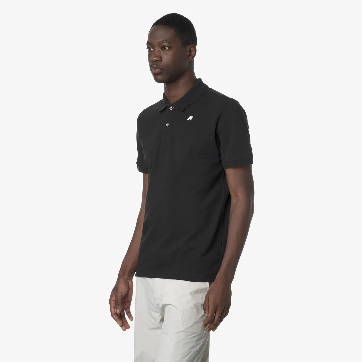 K-Way Vinnie Pique Slim polo barbati negru slim bumbac