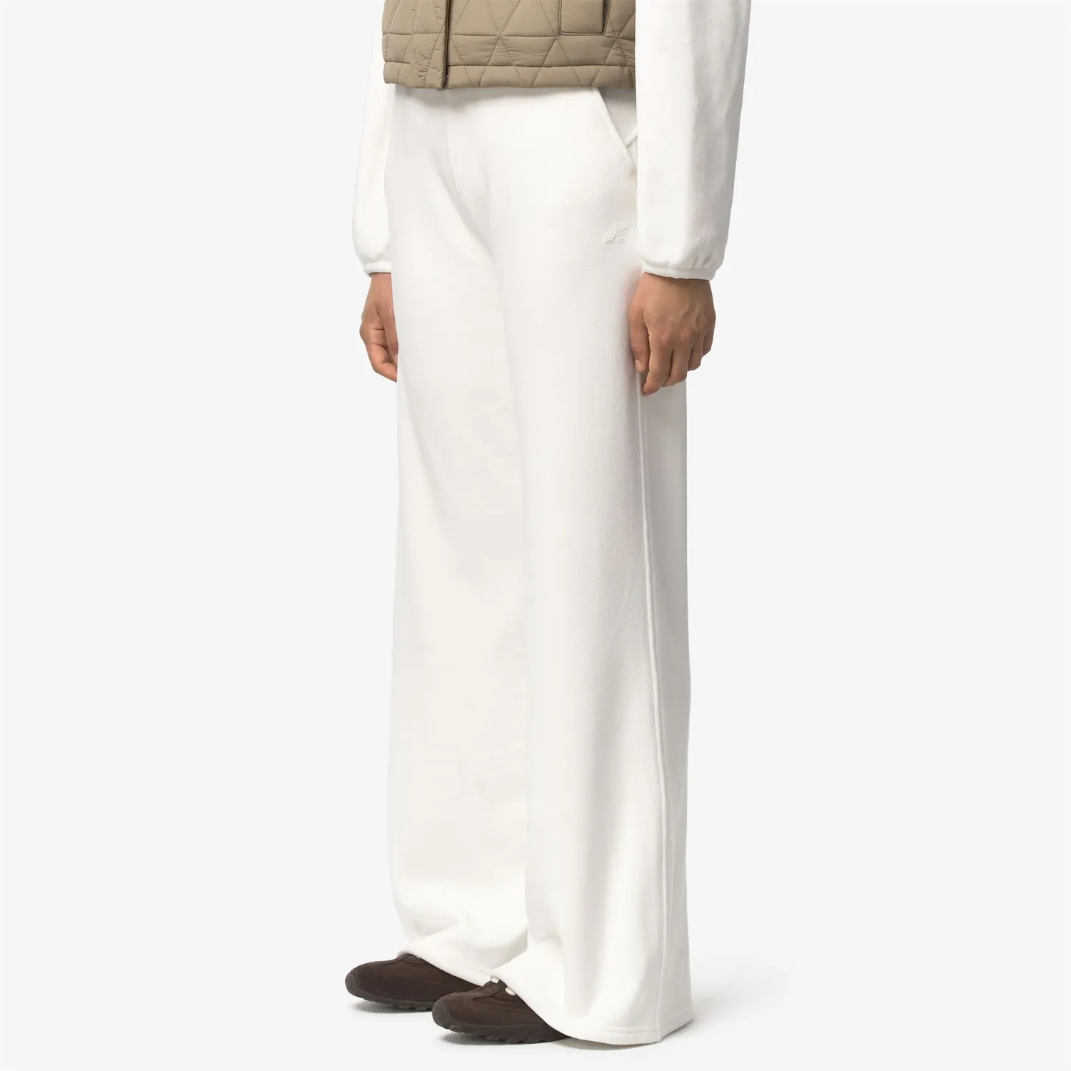 K-Way Jenny Velour Polar pantaloni dama White Nat evazati