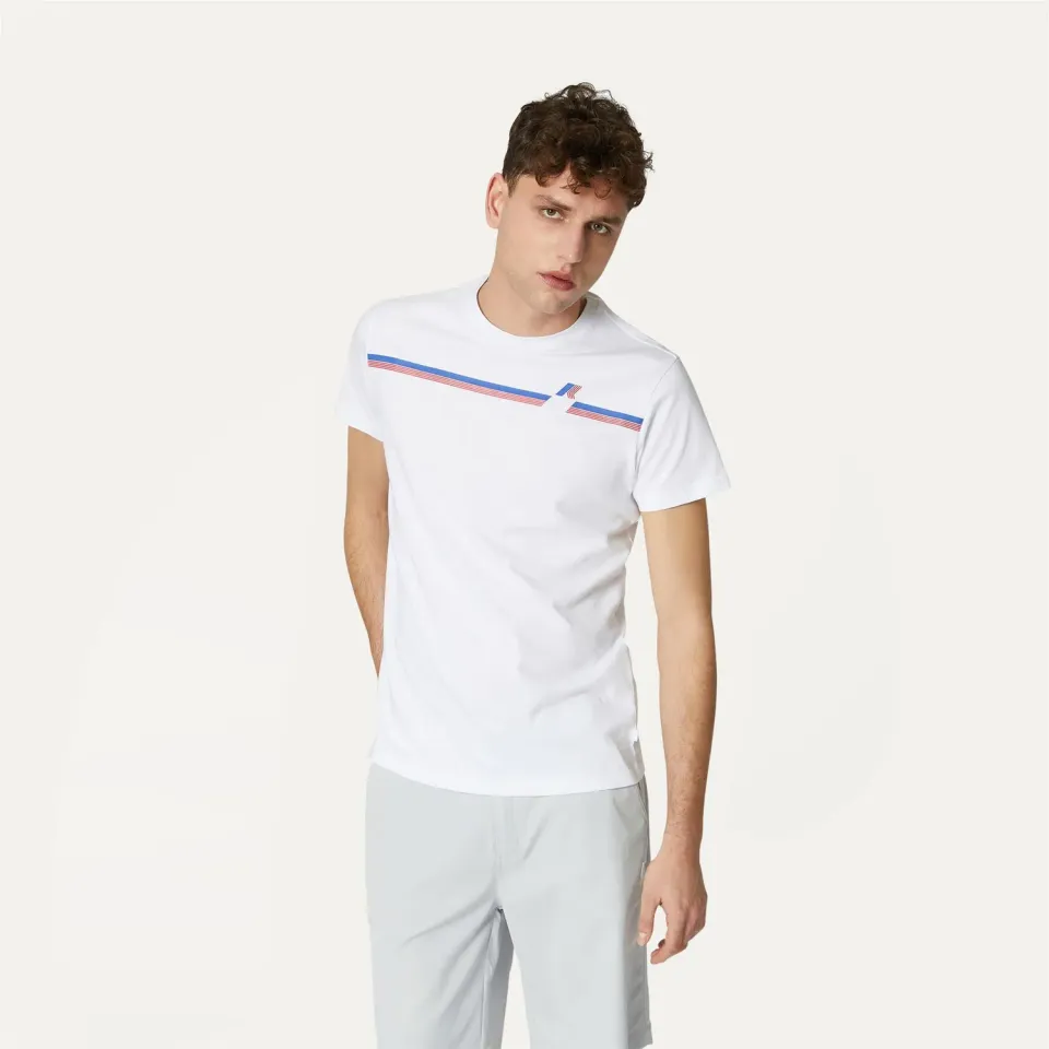 K-Way Odom Logo Stripes tricou barbati White bumbac