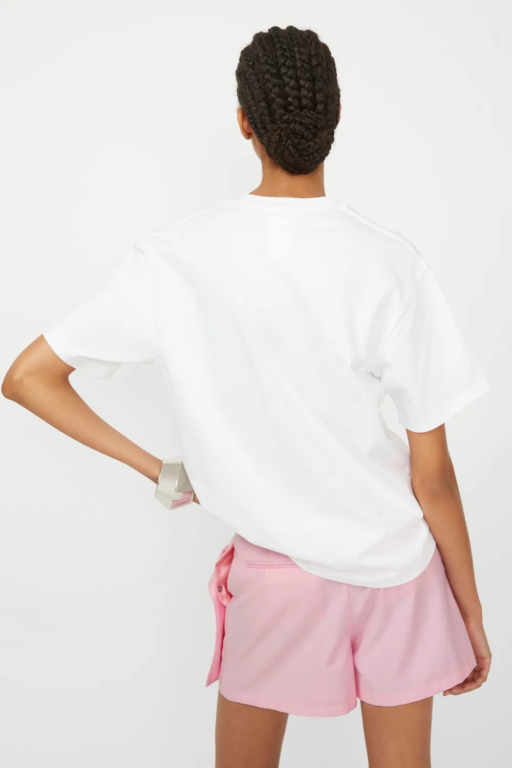 Isabelle Blanche tricou imprimeu esarfa alb bumbac