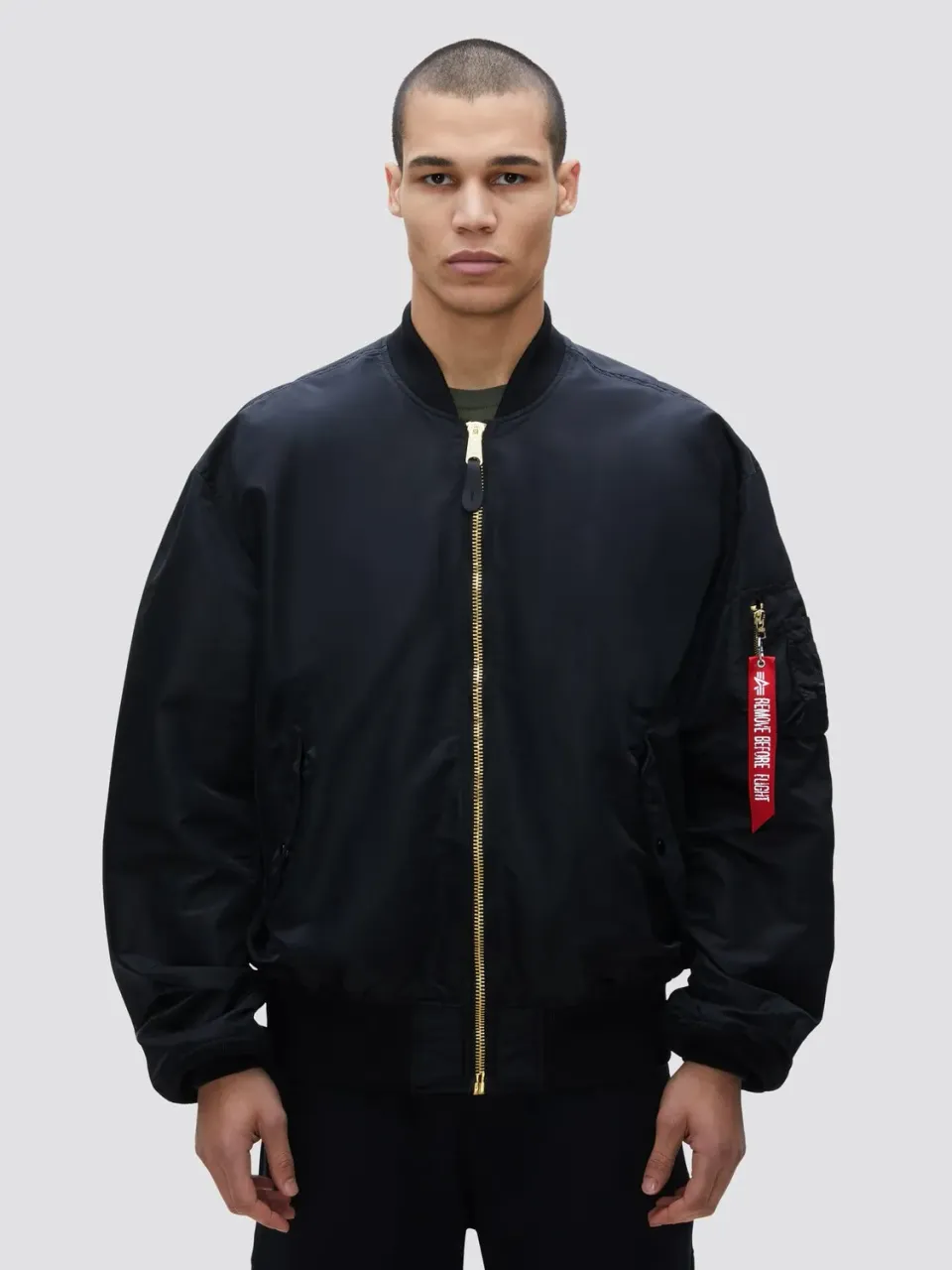 Alpha Industries L-2B Loose geaca bomber negru nailon