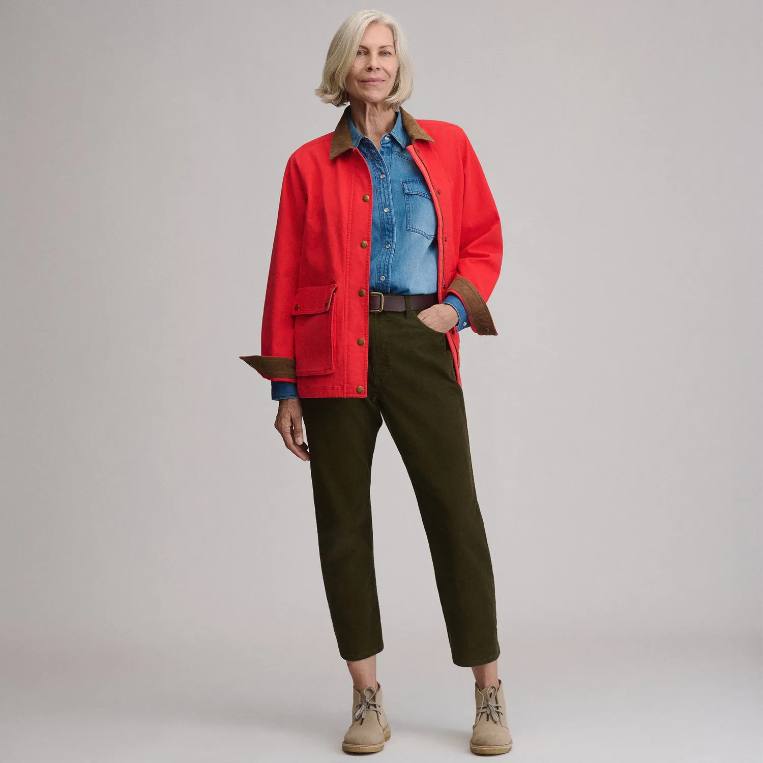 Eddie Bauer EB Barn Coat palton femei Cayenne bumbac