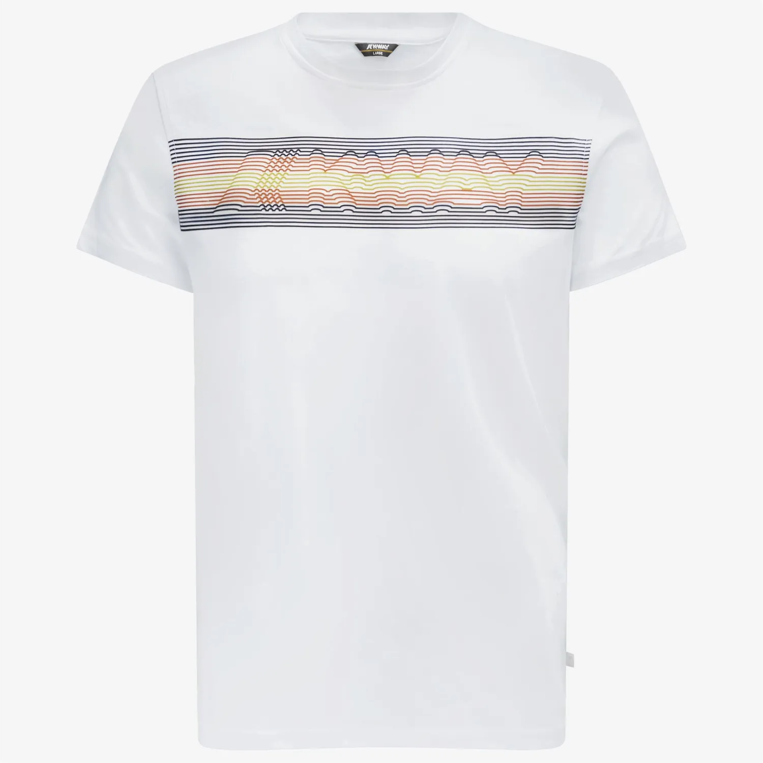 K-Way Acel tricou barbati alb bumbac slim