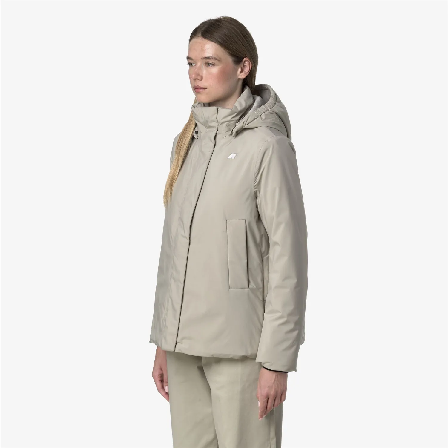 K-Way Marlette K6133YW geaca bej XS-2XL cu gluga
