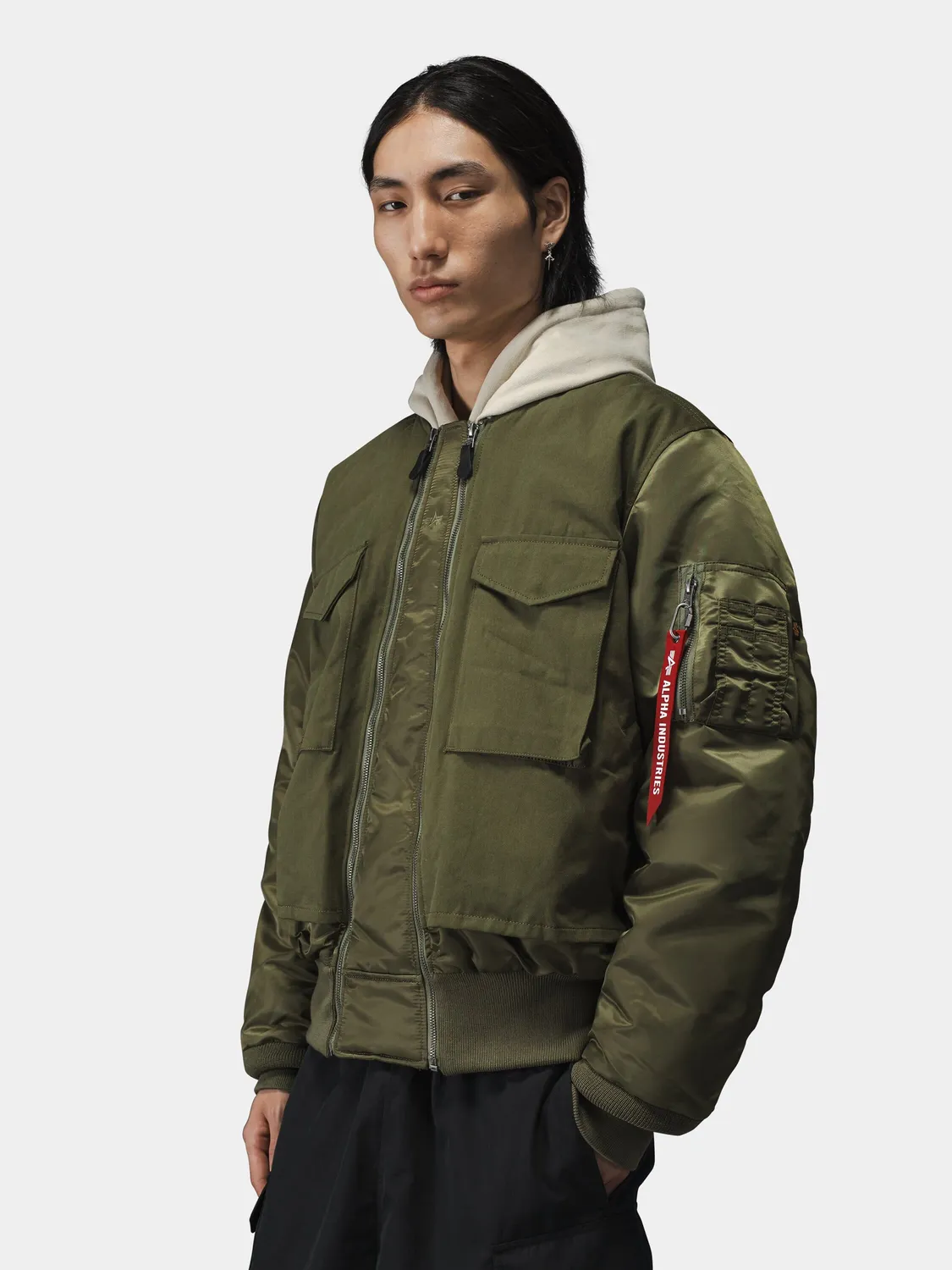 Alpha Industries MA-1 Mixed Cotton geaca bomber rosu cedar calduroasa
