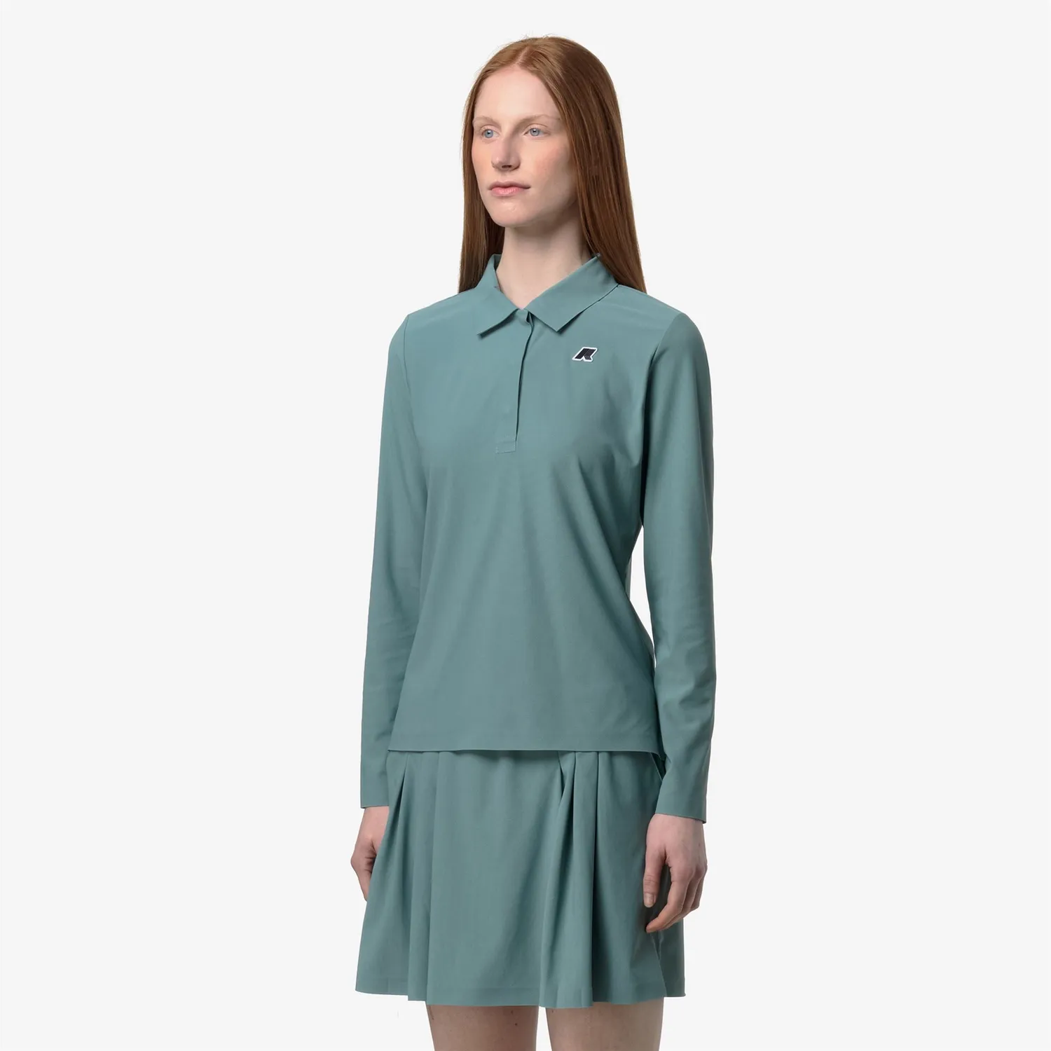 K-Way Flier Golf polo damă verde mânecă lungă