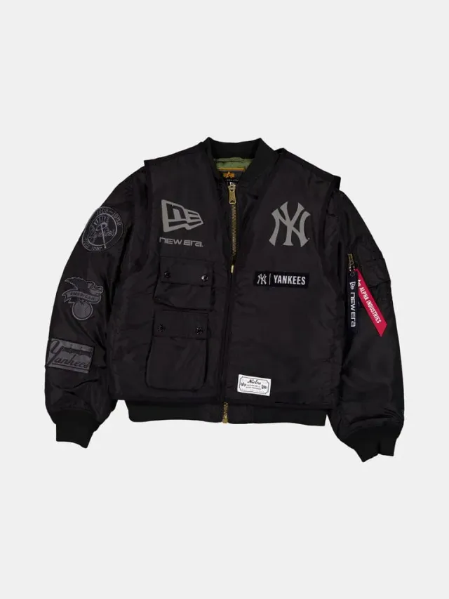Alpha Industries MA-1 Yankees geaca bomber neagra 2-in-1 vesta