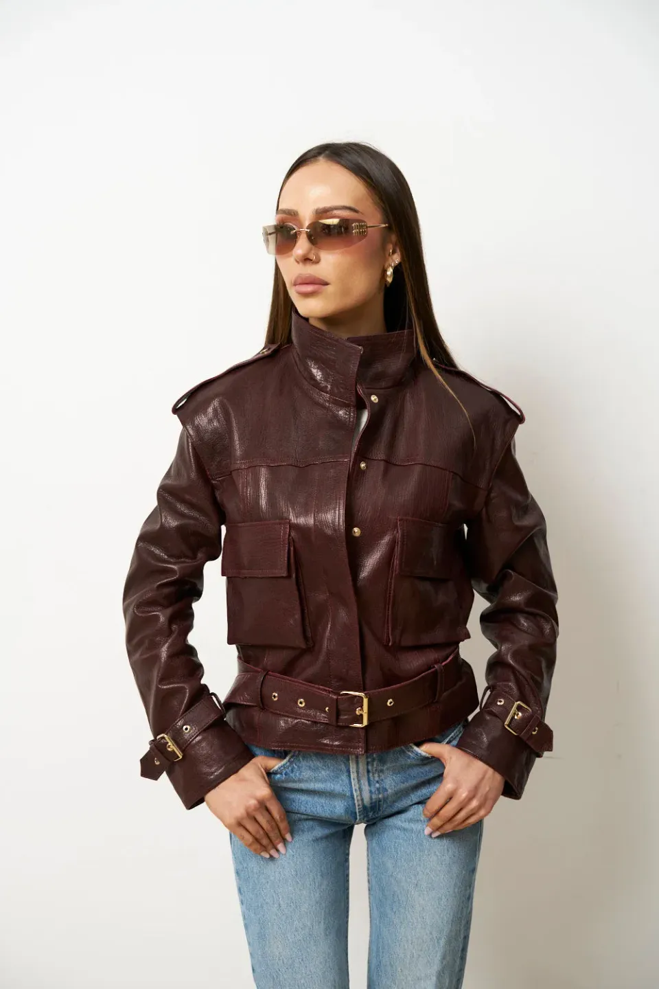 Mareus geaca piele Royal Crimson 625 visinie 55 cm