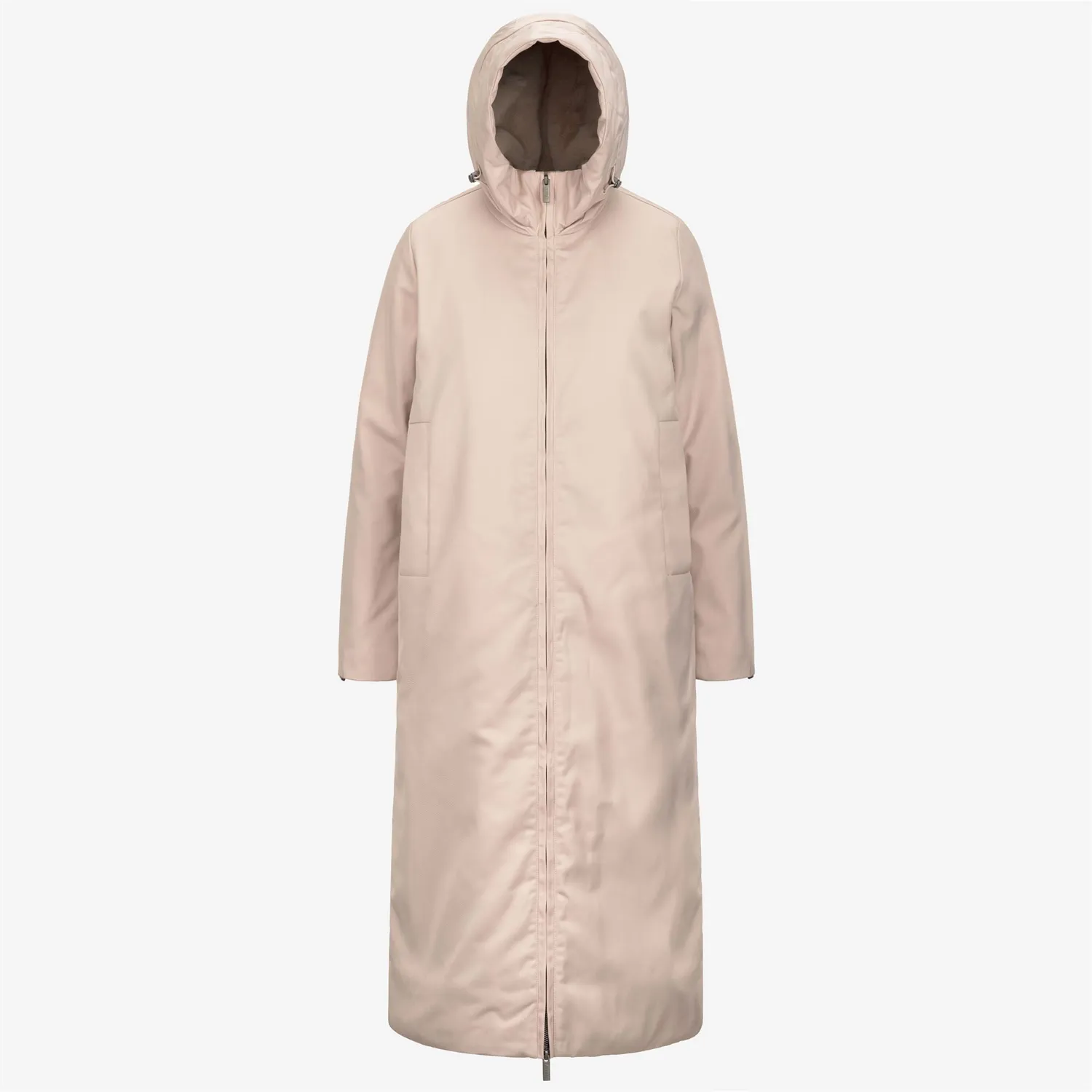 K-Way Oller Twill Fur palton lung roz căptușeală groasă
