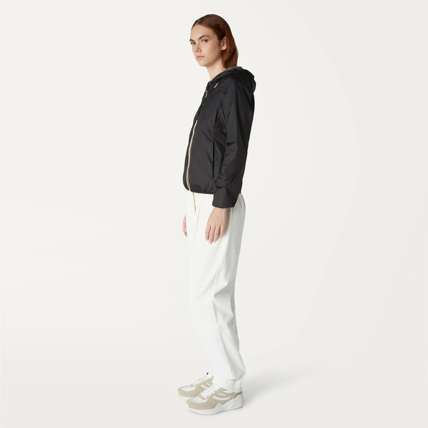 K-Way Lily Poly Jersey geaca neagra cu bumbac