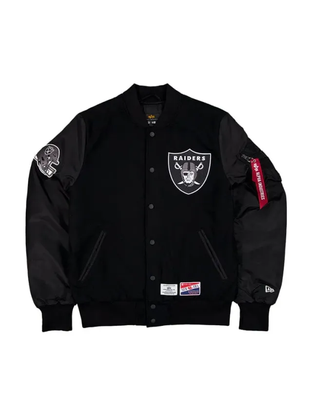 Alpha Industries Raiders MA-1 geaca bomber neagra lana