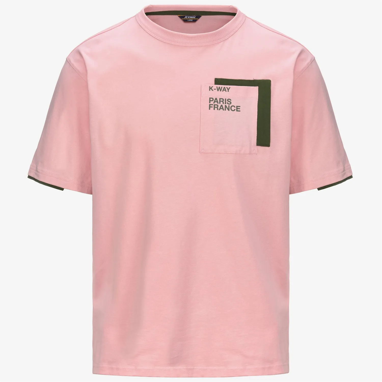 K-Way Fantome Contrast Pockets tricou barbati roz bumbac