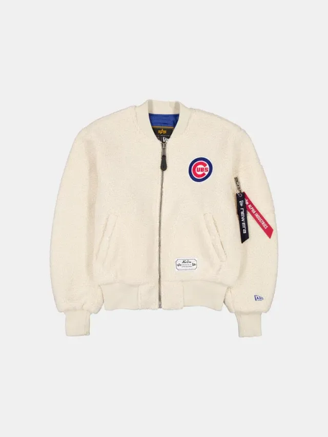 Alpha Industries Chicago Cubs x New Era geaca bomber dama crem sherpa