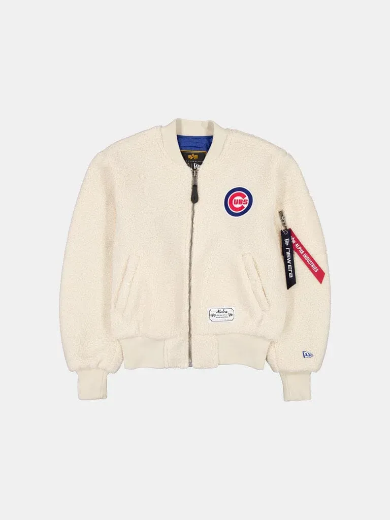 Alpha Industries Chicago Cubs x New Era geaca bomber dama crem sherpa