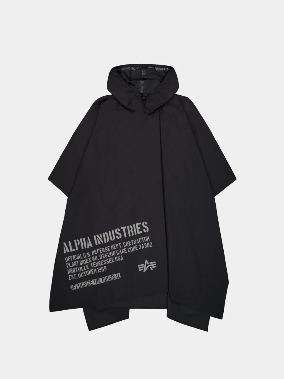 Alpha Industries Packable Rain Cape pelerina negru impermeabila