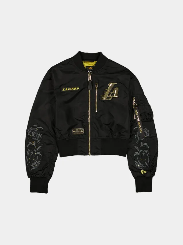 Alpha Industries Lakers L-2B geaca bomber cropped neagra dama