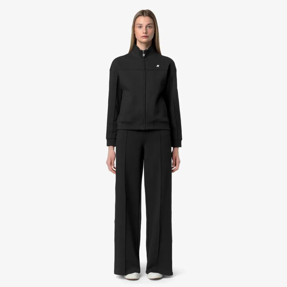K-Way Loyre Interlock pantaloni dama negru evazati