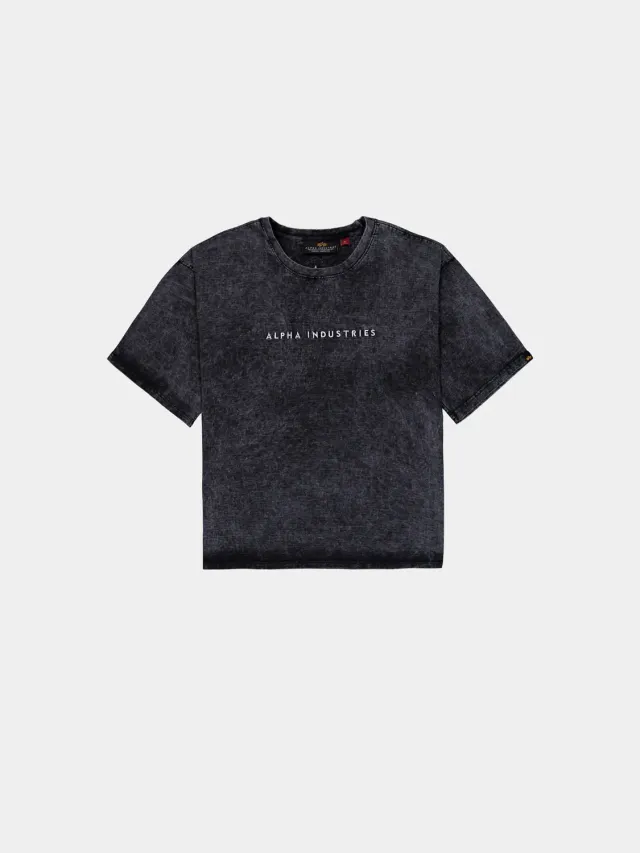 Alpha Industries Acid Logo tricou negru bumbac gros 280g
