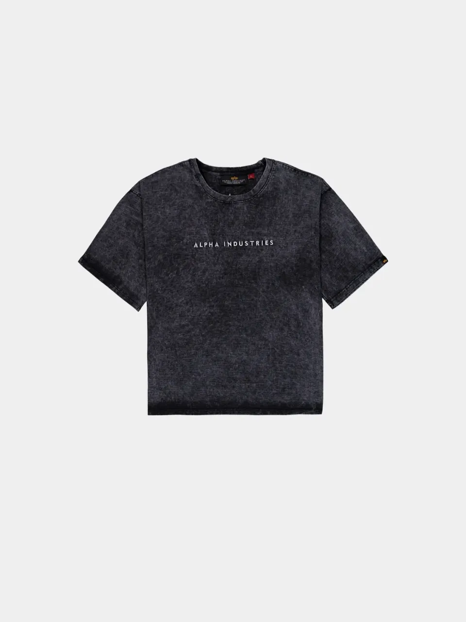 Alpha Industries Acid Logo tricou negru bumbac gros 280g