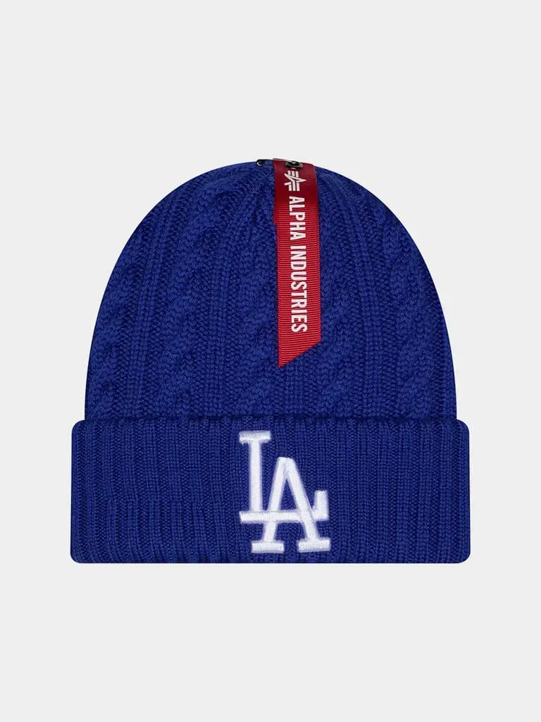 Alpha Industries Dodgers x New Era căciulă Deep Royal lână merinos