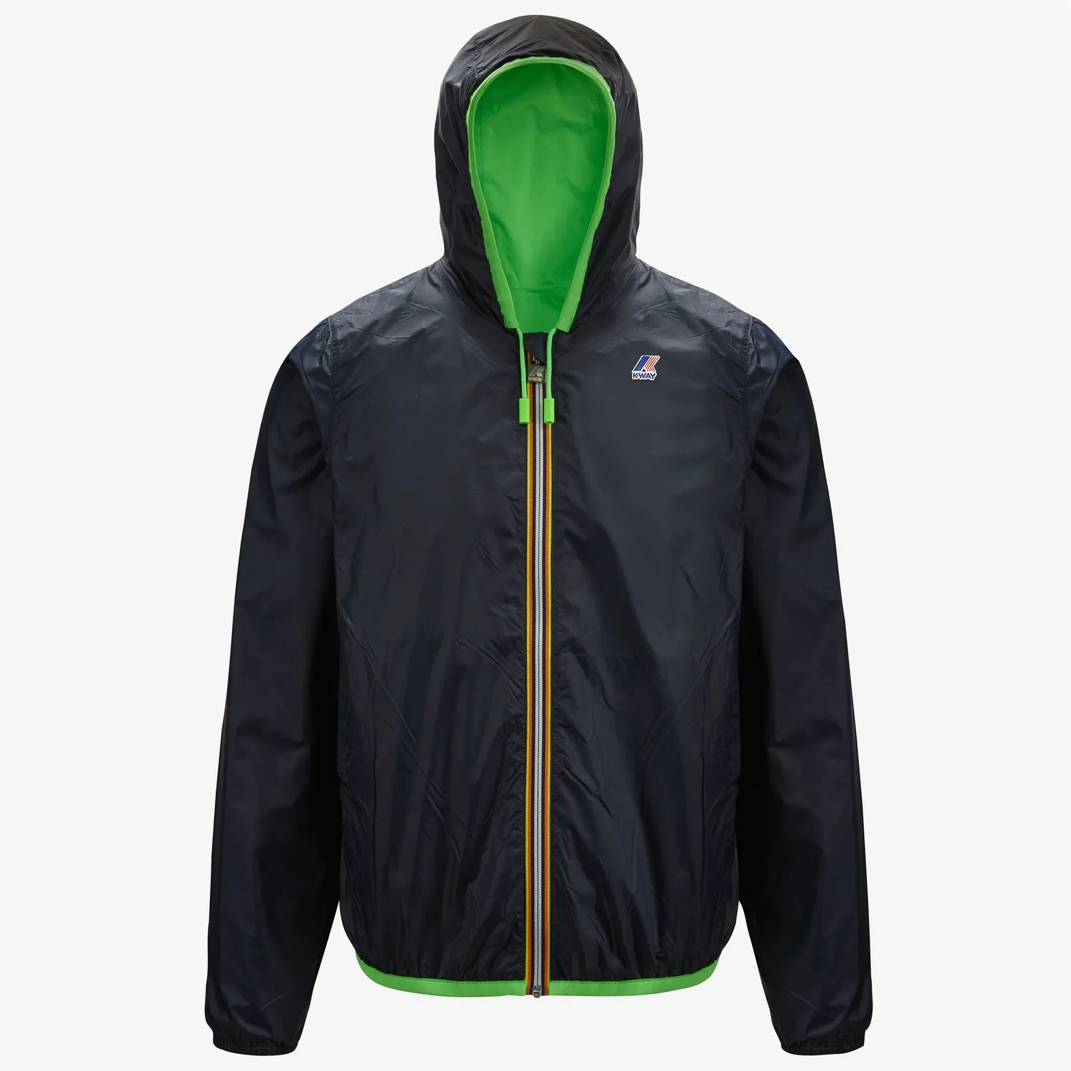 K-Way Jacques Plus Double Fluo geacă verde fluo-albastru impermeabilă