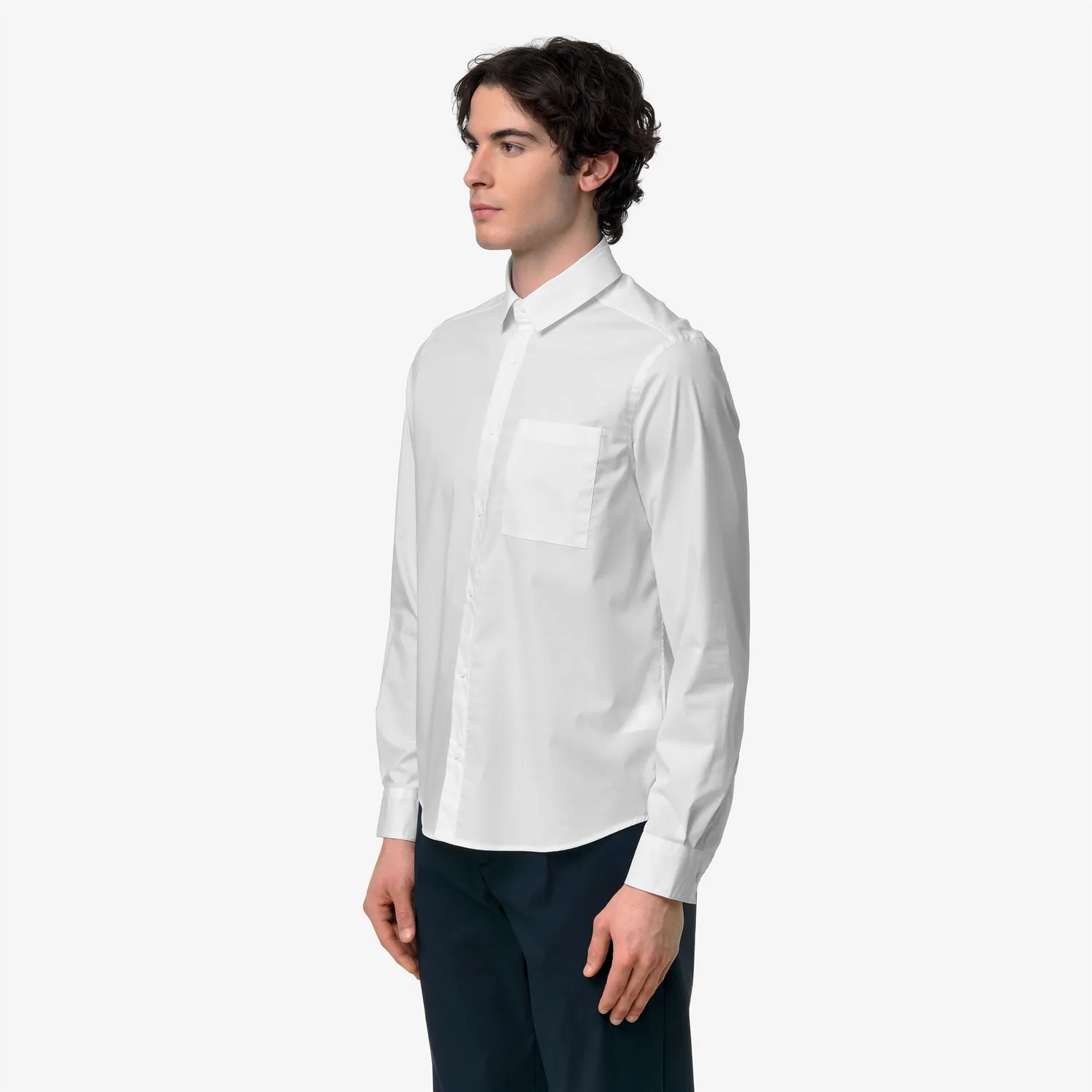 K-Way Damir St Poplin No Iron cămașă bărbați albă elastică
