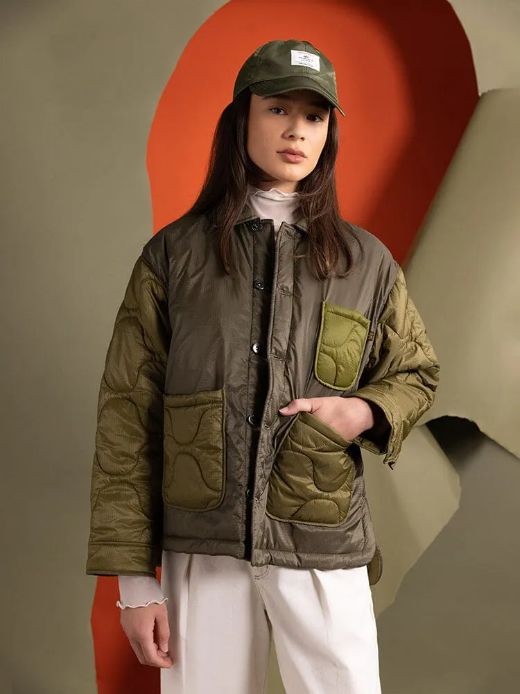 Alpha Industries Chore Coat palton dama verde matlasat