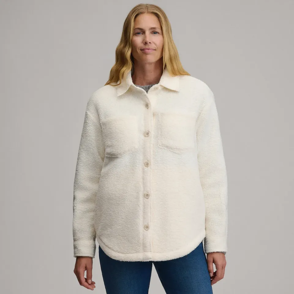 Eddie Bauer Fleece Shirt geaca dama ivory calduroasa