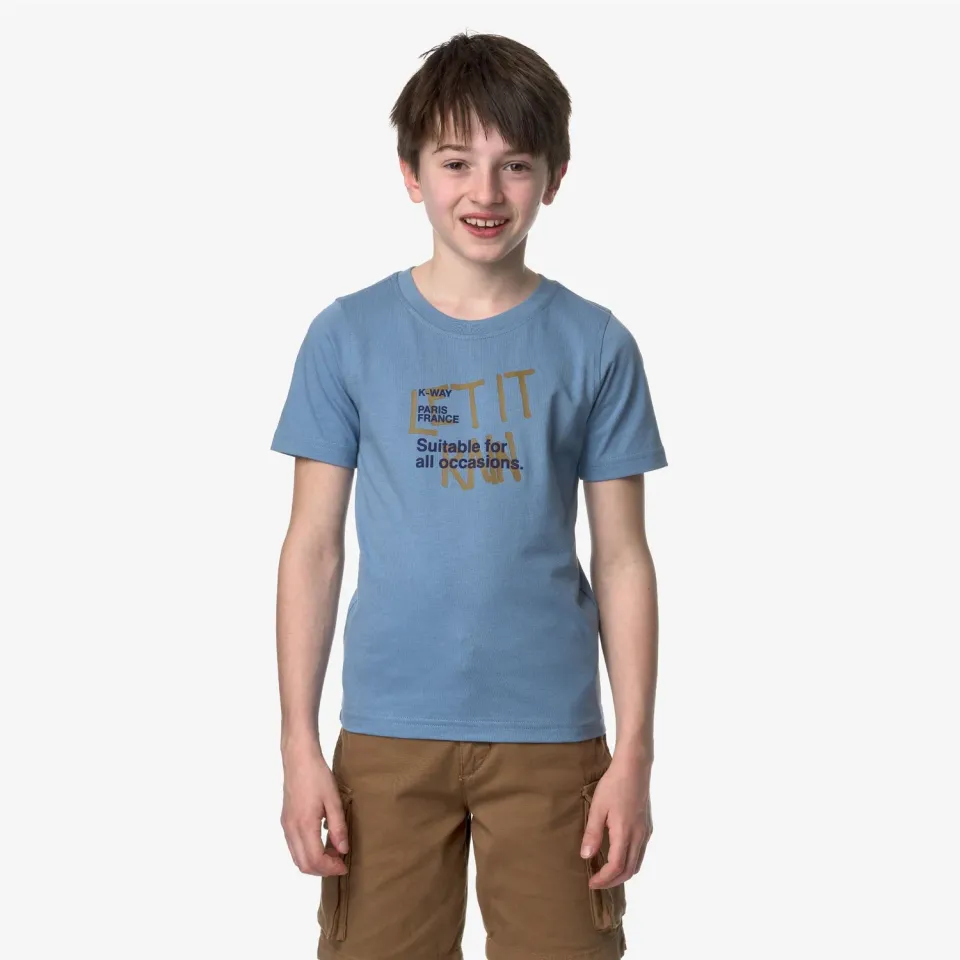 K-Way Odom Let It Rain tricou baieti albastru bumbac 100%