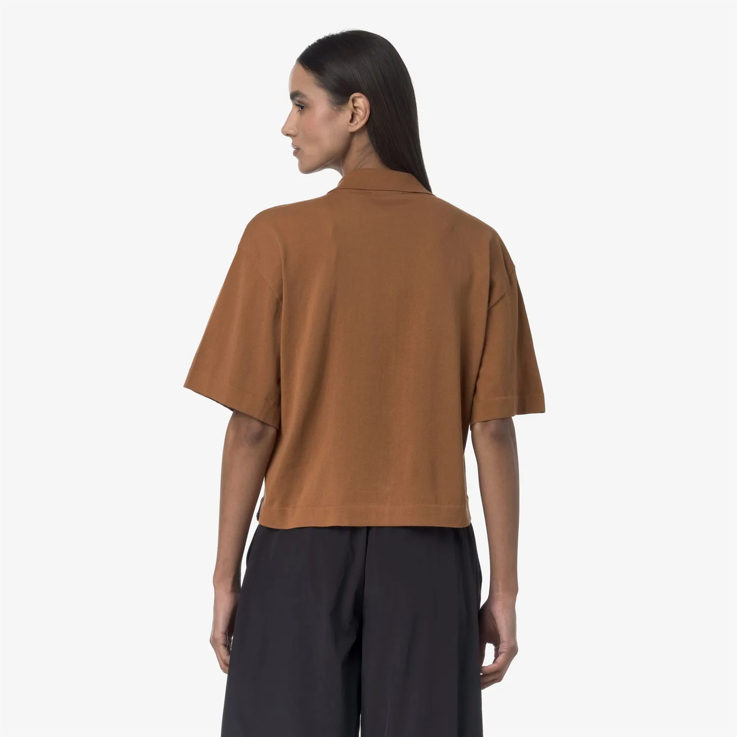 K-Way Carry bluza polo maro bran bumbac egiptean