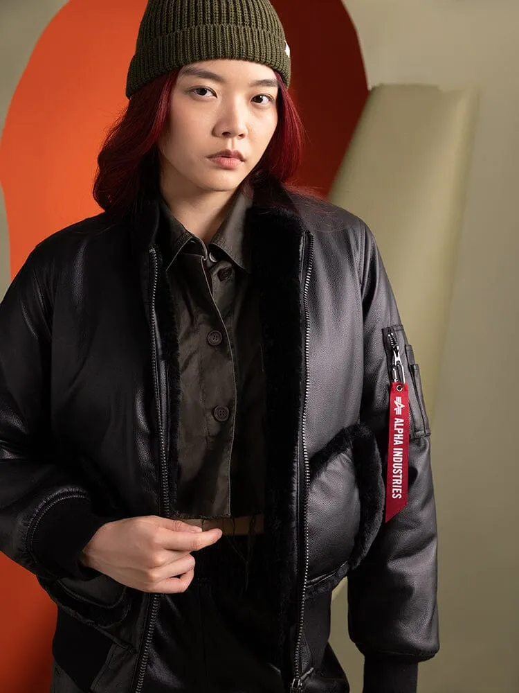 Alpha Industries MA-1 geaca dama reversibila negru blana