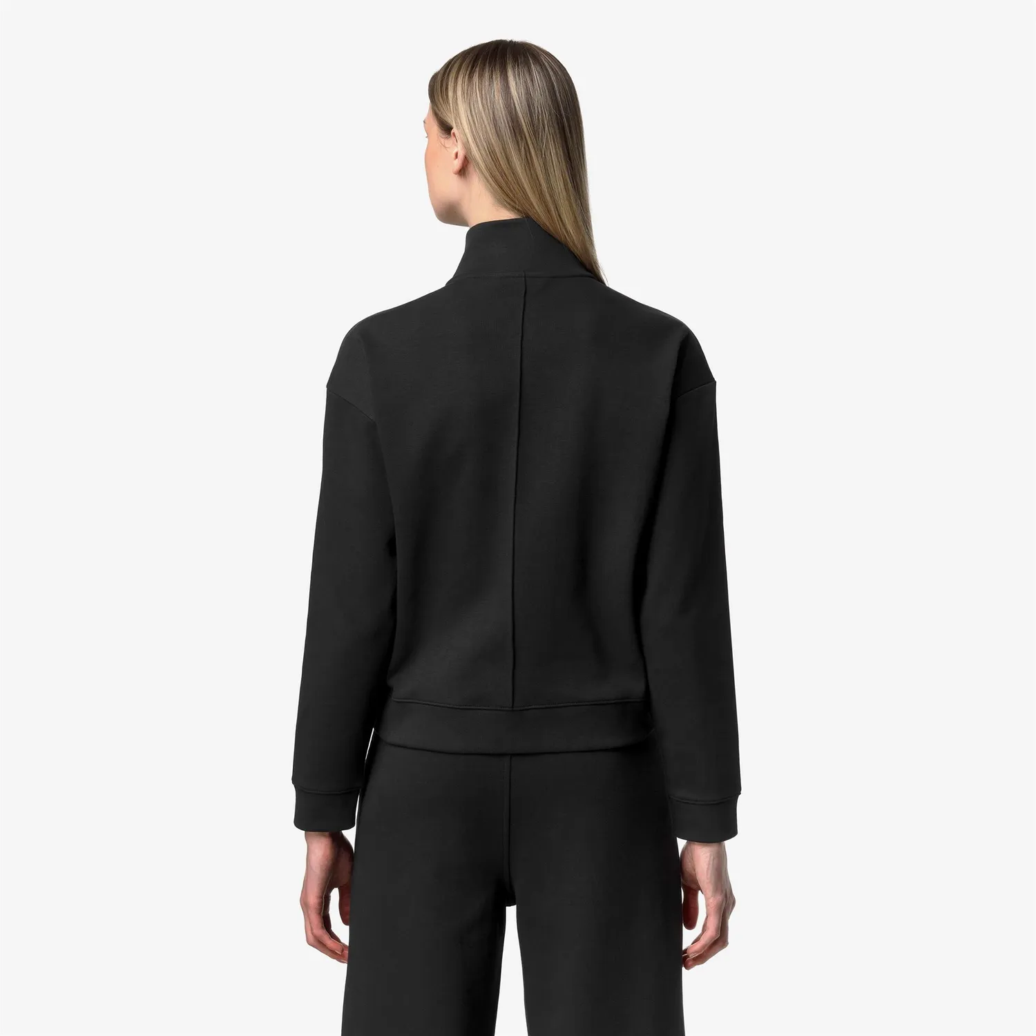 K-Way Arvinne Interlock hanorac dama negru cropped