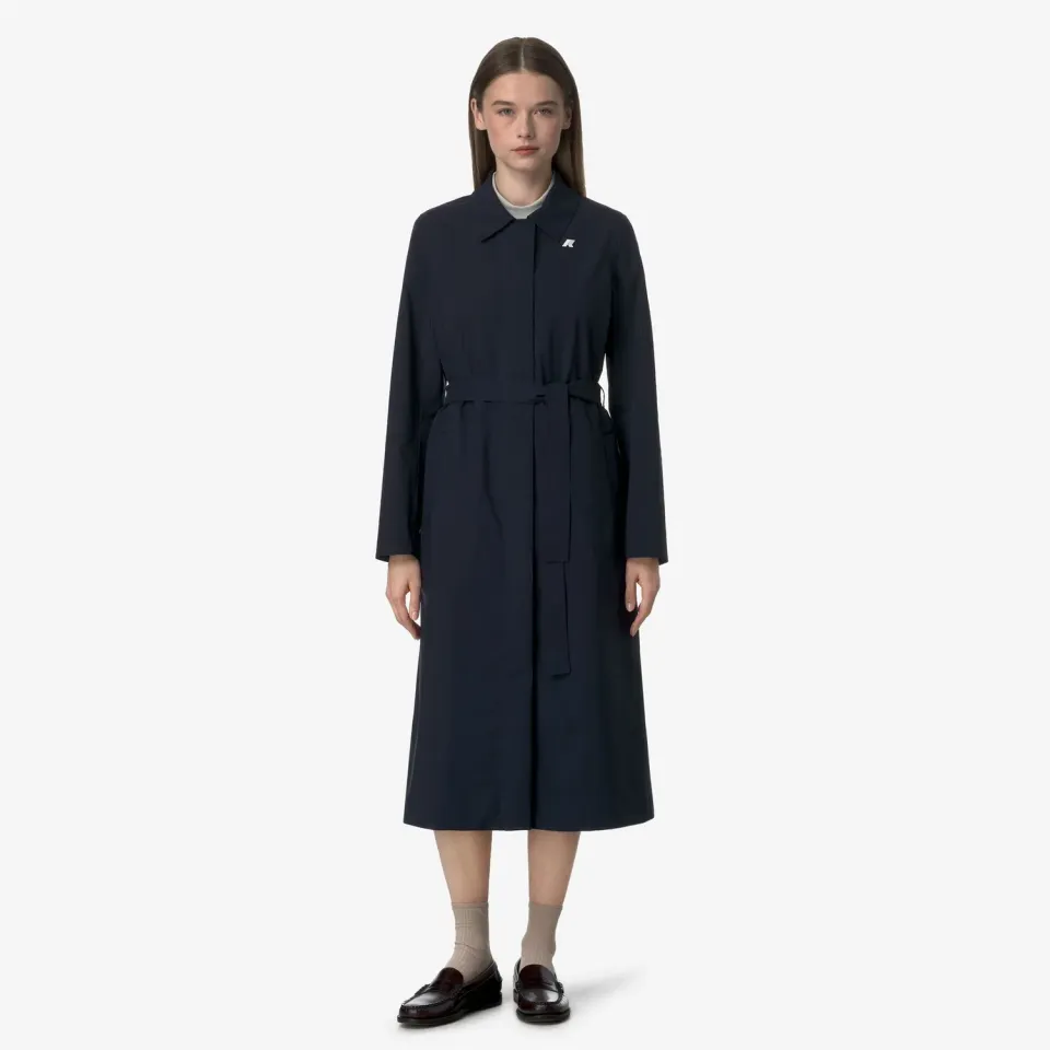 K-Way Barbra Stretch 2L palton lung Blue Depth impermeabil