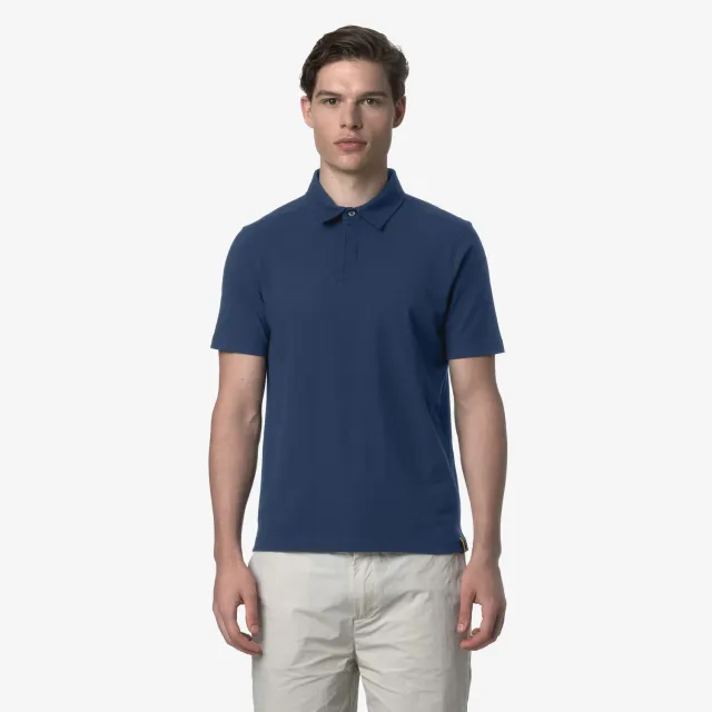 K-Way Vincelle Cotton polo barbati albastru bumbac