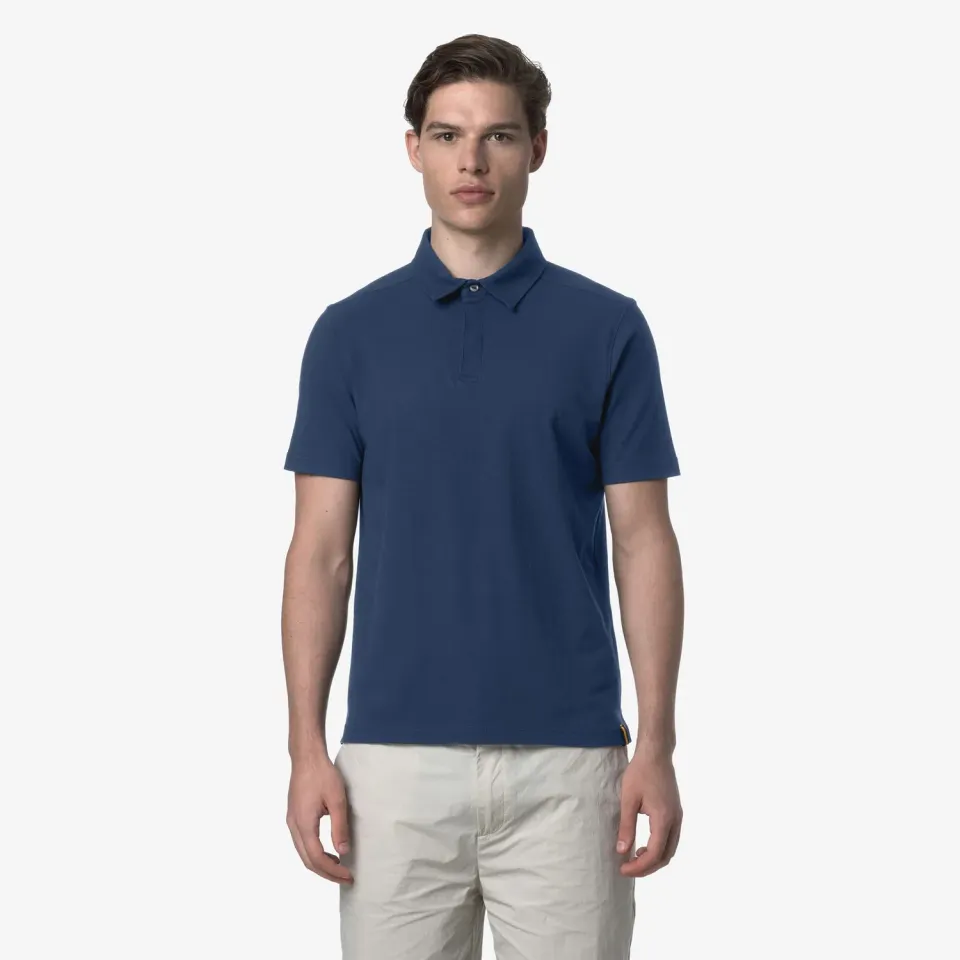 K-Way Vincelle Cotton polo barbati albastru bumbac