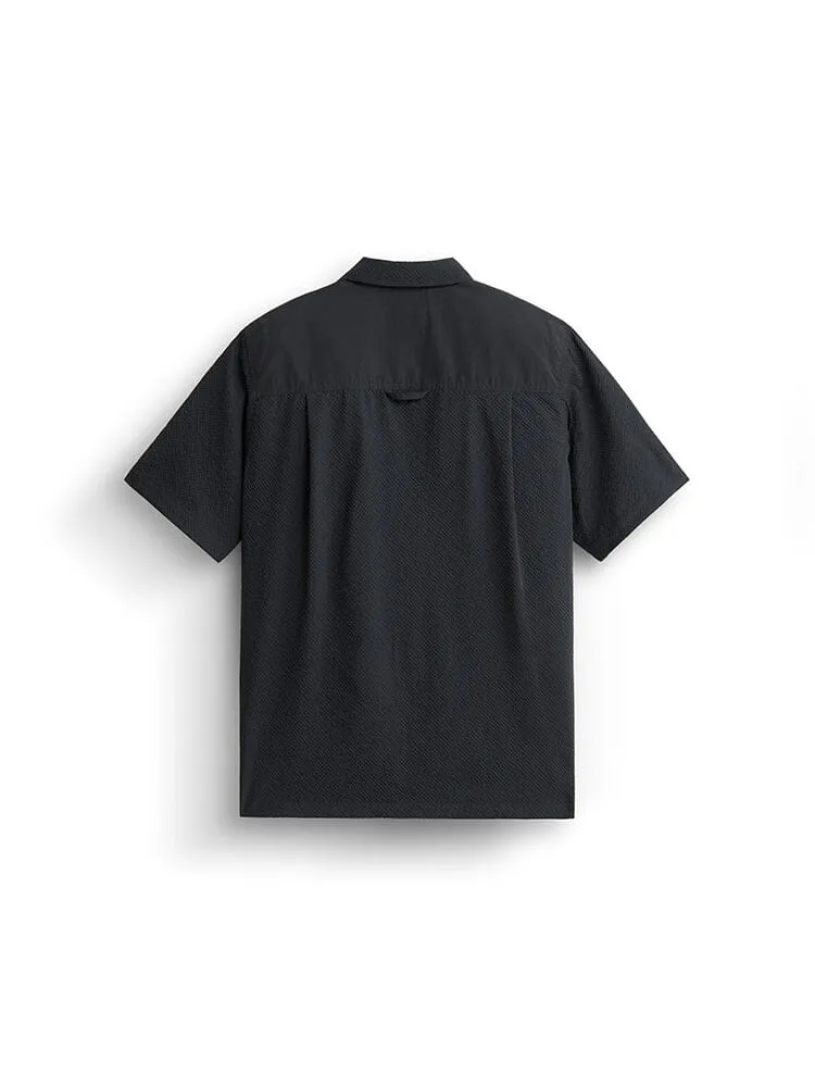 Alpha Industries SS Seersucker Shirt cămașă albastră bumbac