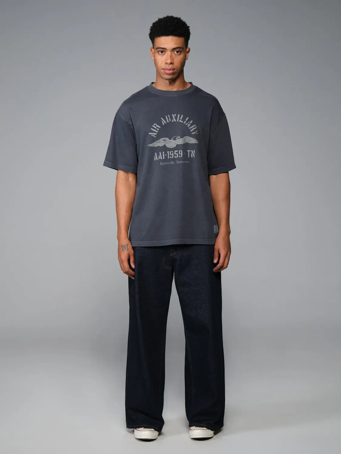 Alpha Industries Essential Battlewash tricou negru vintage
