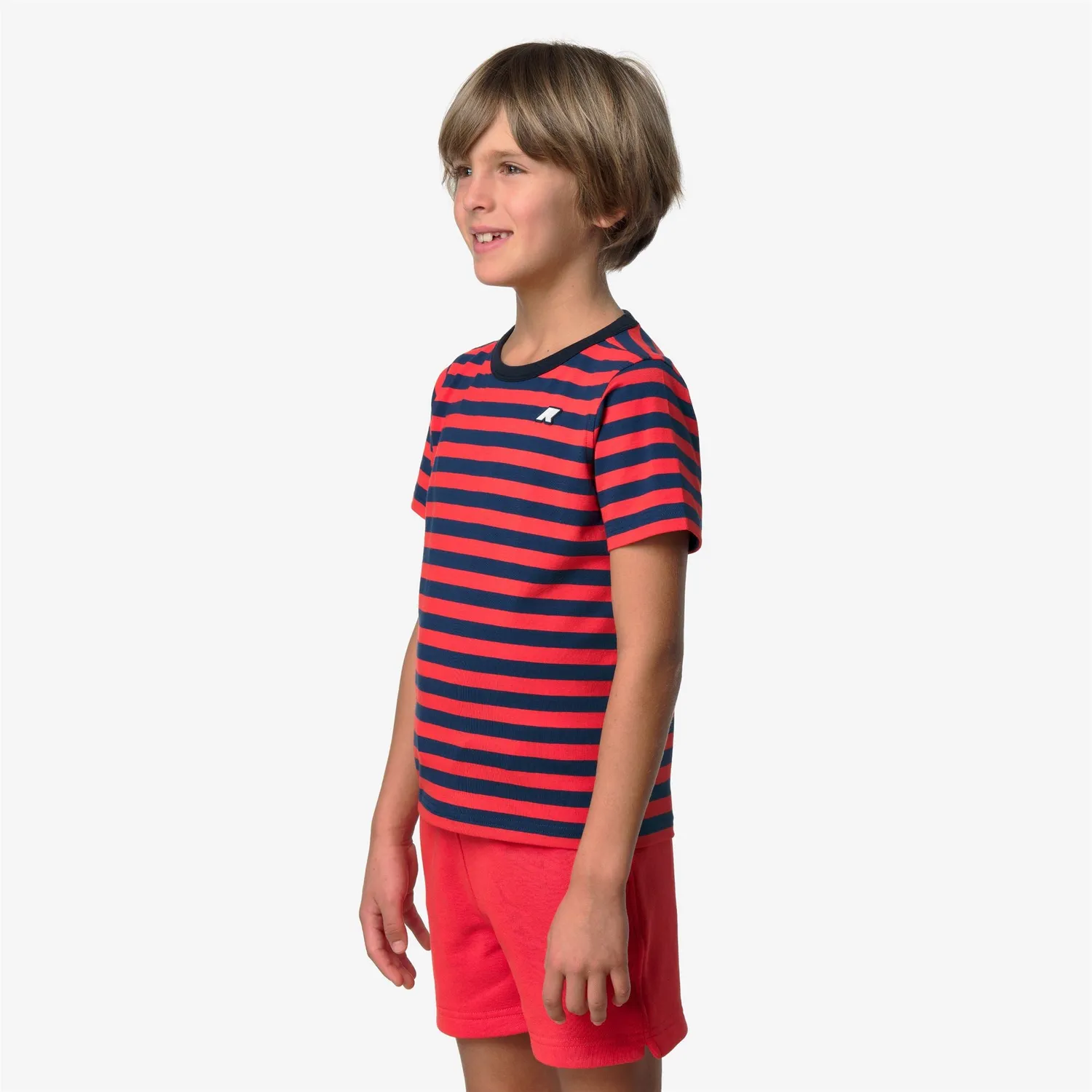 K-Way Adame tricou baieti Blue Insignia dungi bumbac