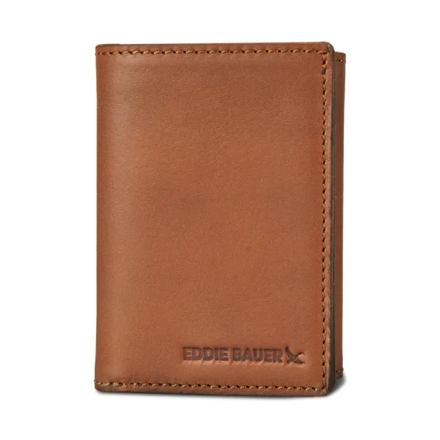 Eddie Bauer Outdoor Leather Trifold portofel maro piele naturala