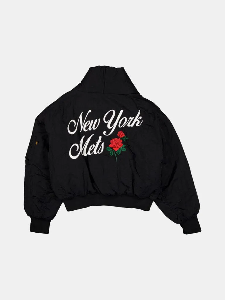 Alpha Industries Mets geaca bomber dama neagra cu guler sal