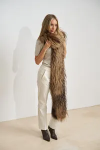 Mareus 685 șal lung blană vulpe bronz 250 cm